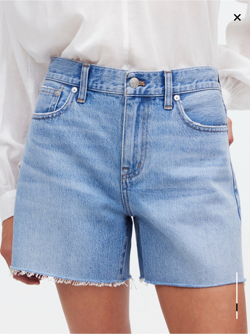 The Perfect Vintage Mid-Length Jean Short in Maplehurst Wash (NWT, never worn)